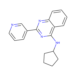 c1cncc(-c2nc(NC3CCCC3)c3ccccc3n2)c1 ZINC000013137674