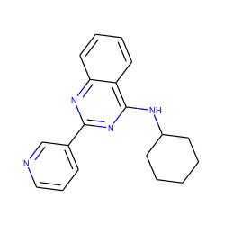 c1cncc(-c2nc(NC3CCCCC3)c3ccccc3n2)c1 ZINC000000441602
