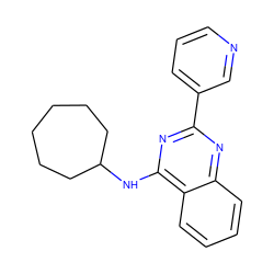 c1cncc(-c2nc(NC3CCCCCC3)c3ccccc3n2)c1 ZINC000003340252