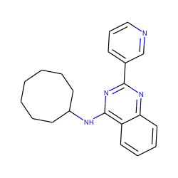c1cncc(-c2nc(NC3CCCCCCC3)c3ccccc3n2)c1 ZINC000013140940