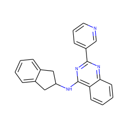 c1cncc(-c2nc(NC3Cc4ccccc4C3)c3ccccc3n2)c1 ZINC001153698595