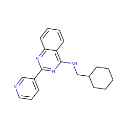 c1cncc(-c2nc(NCC3CCCCC3)c3ccccc3n2)c1 ZINC000140099768