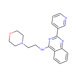 c1cncc(-c2nc(NCCN3CCOCC3)c3ccccc3n2)c1 ZINC000019791855