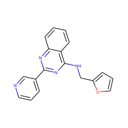 c1cncc(-c2nc(NCc3ccco3)c3ccccc3n2)c1 ZINC000000458910