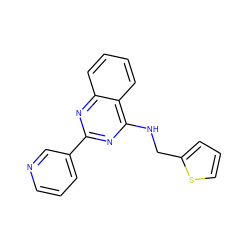 c1cncc(-c2nc(NCc3cccs3)c3ccccc3n2)c1 ZINC000003357513