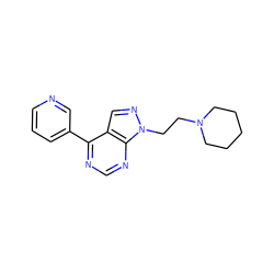 c1cncc(-c2ncnc3c2cnn3CCN2CCCCC2)c1 ZINC000207168834