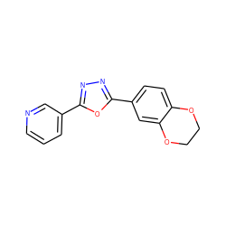 c1cncc(-c2nnc(-c3ccc4c(c3)OCCO4)o2)c1 ZINC000020719446