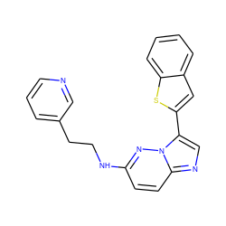 c1cncc(CCNc2ccc3ncc(-c4cc5ccccc5s4)n3n2)c1 ZINC000146051580