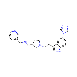 c1cncc(CNC[C@@H]2CCN(CCc3c[nH]c4ccc(-n5cnnc5)cc34)C2)c1 ZINC000013794055