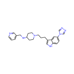 c1cncc(CNC2CCN(CCCc3c[nH]c4ccc(-n5cnnc5)cc34)CC2)c1 ZINC000013802481