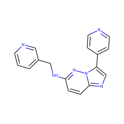 c1cncc(CNc2ccc3ncc(-c4ccncc4)n3n2)c1 ZINC000040950911