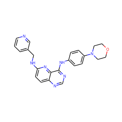 c1cncc(CNc2ccc3ncnc(Nc4ccc(N5CCOCC5)cc4)c3n2)c1 ZINC000098208380