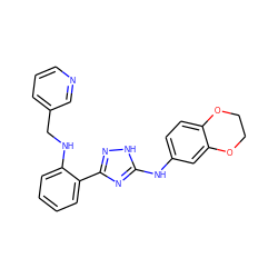 c1cncc(CNc2ccccc2-c2n[nH]c(Nc3ccc4c(c3)OCCO4)n2)c1 ZINC000066111591