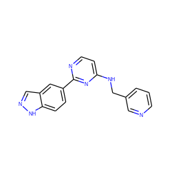 c1cncc(CNc2ccnc(-c3ccc4[nH]ncc4c3)n2)c1 ZINC000072138601