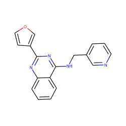 c1cncc(CNc2nc(-c3ccoc3)nc3ccccc23)c1 ZINC000004258495