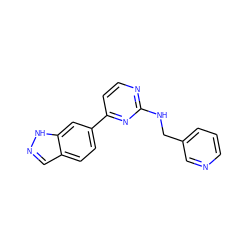 c1cncc(CNc2nccc(-c3ccc4cn[nH]c4c3)n2)c1 ZINC000072141312