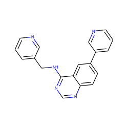 c1cncc(CNc2ncnc3ccc(-c4cccnc4)cc23)c1 ZINC000004258576