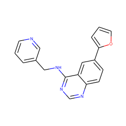 c1cncc(CNc2ncnc3ccc(-c4ccco4)cc23)c1 ZINC000036380626