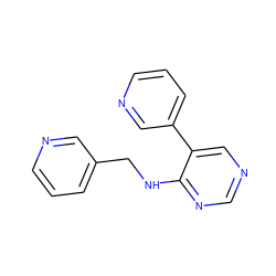 c1cncc(CNc2ncncc2-c2cccnc2)c1 ZINC000004258415