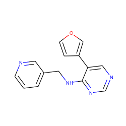 c1cncc(CNc2ncncc2-c2ccoc2)c1 ZINC000004258432