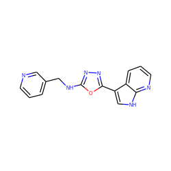 c1cncc(CNc2nnc(-c3c[nH]c4ncccc34)o2)c1 ZINC000103245739