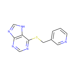 c1cncc(CSc2ncnc3nc[nH]c23)c1 ZINC000004769952