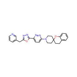 c1cncc(Cc2nnc(-c3ccc(N4CCC5(CCc6ccccc6O5)CC4)nn3)o2)c1 ZINC000064436453