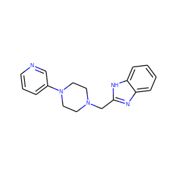 c1cncc(N2CCN(Cc3nc4ccccc4[nH]3)CC2)c1 ZINC000013560667