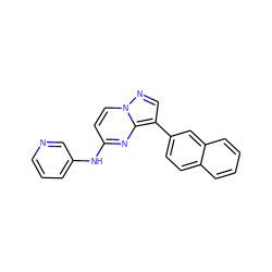 c1cncc(Nc2ccn3ncc(-c4ccc5ccccc5c4)c3n2)c1 ZINC000096286377