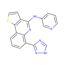 c1cncc(Nc2nc3c(-c4nc[nH]n4)cccc3c3sccc23)c1 ZINC000084620023