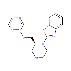 c1cncc(OC[C@@H]2CNCCN2c2nc3ccccc3o2)c1 ZINC000114573942