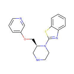 c1cncc(OC[C@@H]2CNCCN2c2nc3ccccc3s2)c1 ZINC000114574005