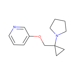 c1cncc(OCC2(N3CCCC3)CC2)c1 ZINC000029126865