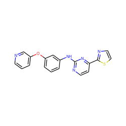 c1cncc(Oc2cccc(Nc3nccc(-c4nccs4)n3)c2)c1 ZINC000034021485