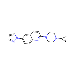 c1cnn(-c2ccc3nc(N4CCN(C5CC5)CC4)ccc3c2)c1 ZINC000013607461