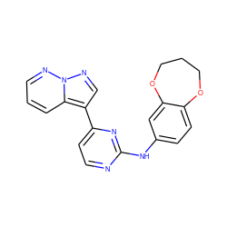 c1cnn2ncc(-c3ccnc(Nc4ccc5c(c4)OCCCO5)n3)c2c1 ZINC000012355037