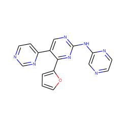 c1coc(-c2nc(Nc3cnccn3)ncc2-c2ccncn2)c1 ZINC000028645181