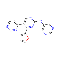 c1coc(-c2nc(Nc3cncnc3)ncc2-c2ccncn2)c1 ZINC000014210039