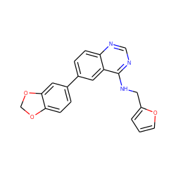 c1coc(CNc2ncnc3ccc(-c4ccc5c(c4)OCO5)cc23)c1 ZINC000066148234