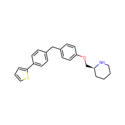 c1csc(-c2ccc(Cc3ccc(OC[C@@H]4CCCCN4)cc3)cc2)c1 ZINC000049125789