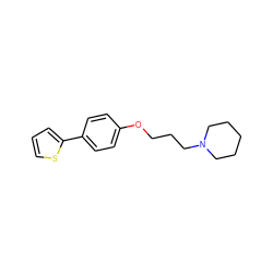 c1csc(-c2ccc(OCCCN3CCCCC3)cc2)c1 ZINC000072181006