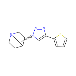 c1csc(-c2cn([C@H]3CN4CCC3CC4)nn2)c1 ZINC000220736235