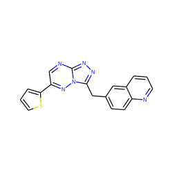 c1csc(-c2cnc3nnc(Cc4ccc5ncccc5c4)n3n2)c1 ZINC000200615499