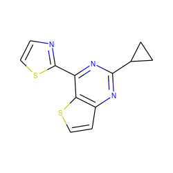 c1csc(-c2nc(C3CC3)nc3ccsc23)n1 ZINC000029047525