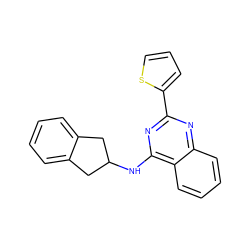 c1csc(-c2nc(NC3Cc4ccccc4C3)c3ccccc3n2)c1 ZINC001772629899
