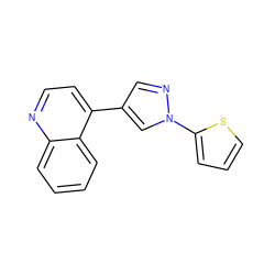 c1csc(-n2cc(-c3ccnc4ccccc34)cn2)c1 ZINC000084618798