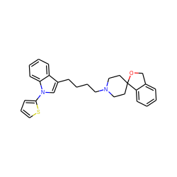 c1csc(-n2cc(CCCCN3CCC4(CC3)OCc3ccccc34)c3ccccc32)c1 ZINC000026149844