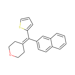 c1csc(C(=C2CCOCC2)c2ccc3ccccc3c2)c1 ZINC000653882892