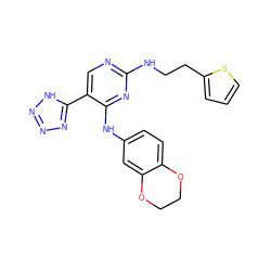 c1csc(CCNc2ncc(-c3nnn[nH]3)c(Nc3ccc4c(c3)OCCO4)n2)c1 ZINC000040405449