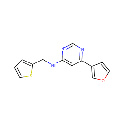 c1csc(CNc2cc(-c3ccoc3)ncn2)c1 ZINC000004266579